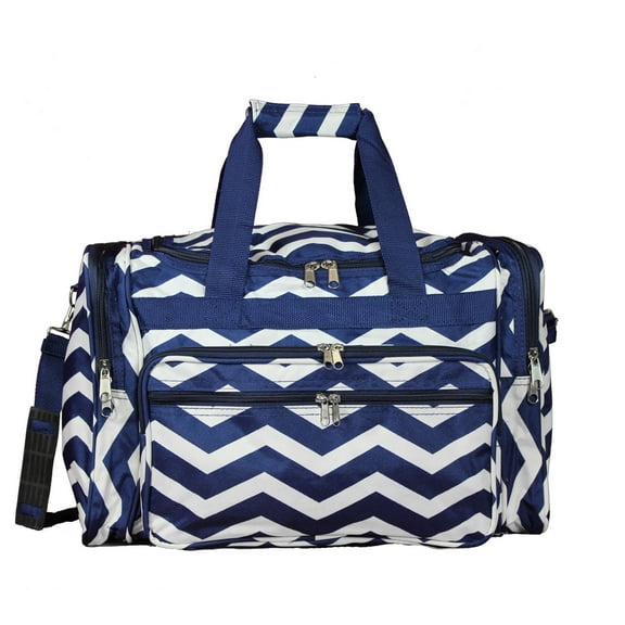 CalBags Chevron 19-inch Duffel Bag, Navy White