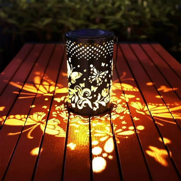 NARABB Solar Dragonflies Lights Border Iron Skeleton Lanterns Outdoor Waterproof Garden Decoration Solar Projection Lights