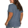 thumbnail image 2 of Dellytop Womens Short Sleeve V Neck Criss Cross T-Shirt Plus Size, 2 of 2