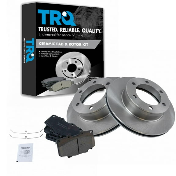 TRQ Front Brake Pad & Rotor Kit Brake Pads Brake Rotor Ceramic Fits Select 1996-2000 Toyota 4Runner