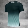 thumbnail image 4 of XIAOCHA Men's Gradient Quick Dry T Shirt Short Sleeve Crewneck Pullover Top Breathable Sporty Athletic Tees, 4 of 7