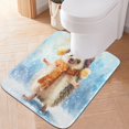 thumbnail image 3 of U-Shaped Toilet Mat Plush Bathroom Rug Mat Non Slip Bathroom Mats Cute Hedgehog in Hat, 3 of 5