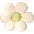 thumbnail image 1 of Cojín de suelo NQ 45 x 45 cm felpa blanca y verde tatami en forma de flor, 1 of 5