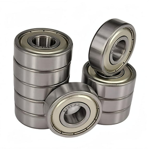 DEEG 10pcs 6201ZZ 12x32x10mm 6201Z 6201 Deep Groove Ball Bearings Low Noise Double Shielded Bearing Steel Bearing