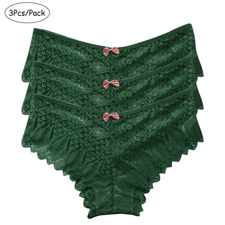 

Augper 3pc Women Lingerie G-string Lace Briefs Underwear Panties T String Thongs Knick