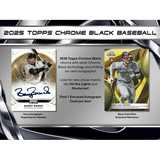 たいちゃん2 Topps Chrome Black 2025 2025 Topps Chrome Black Baseball Hobby Box - Walmart