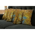 thumbnail image 2 of Ambesonne Nature Throw Pillow Cover 4 Pack, Autumn Trees Leaf Forest, 18", Earth Yellow Sand Brown, 2 of 6