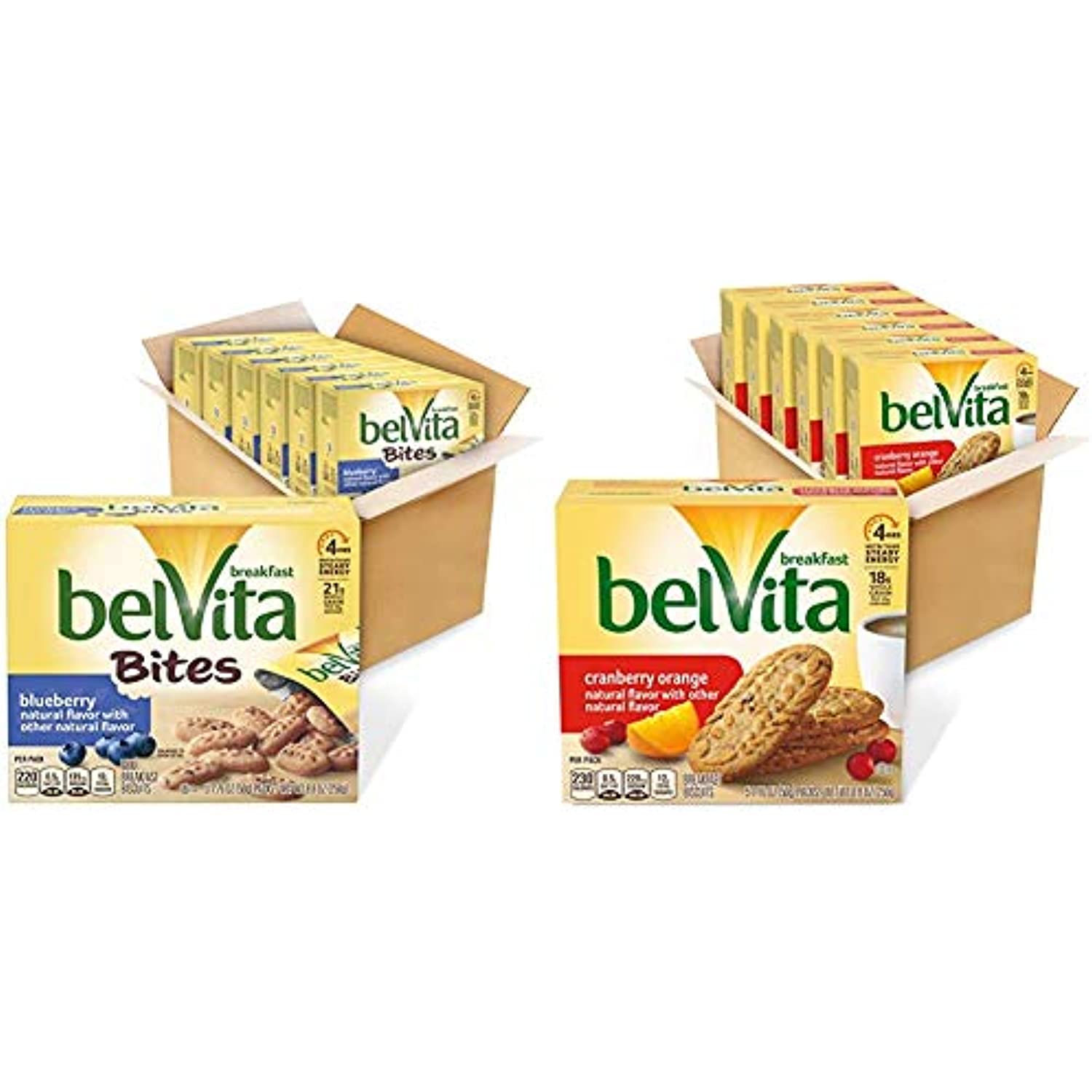 Belvita Breakfast Biscuit Bites, Blueberry Flavor, 6 Boxes (5 Packs Per