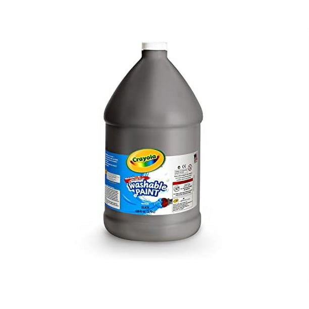 Pintura Lavable Crayola, Pintura Negra, Suministros para el Aula, 1 Galón