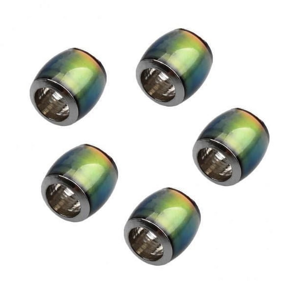 Milageto 3x 5 PiecesColor Change Mood Beads Thermo Sensitive Barrel Spacer for DIY Making