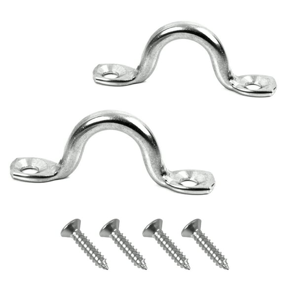 KNOX Pad Eye Loops for Bimini Tops, 316 Stainless Steel, Tie Down Loop, Boat Deck Saddle, Bimini Hardware Fitting, Tie Down Anchor Point, Footman's Loop, Eye Straps for Kayak and Canoe Rigging 2-Pack