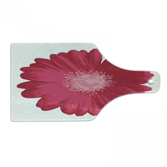 Gerber Daisy Cutting Board, Close up Drawing of Feminine Pinkish Flower Petal, Decorative Tempered Glass Cutting and Serving Board, in 3 Sizes, by Ambesonne