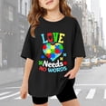 thumbnail image 2 of shoper Autism Awareness Shirt for Kids Autism Support Tee Causal Short Sleeve Tops Back To School Shirt Boys and Girls Black 140, 2 of 8