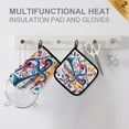 thumbnail image 4 of Yayeee Oven Mitts and Pot Holder Set of 2 Heat Resistant Kitchen Gloves Baking Hot Pad, Musical Pattern, 4 of 5