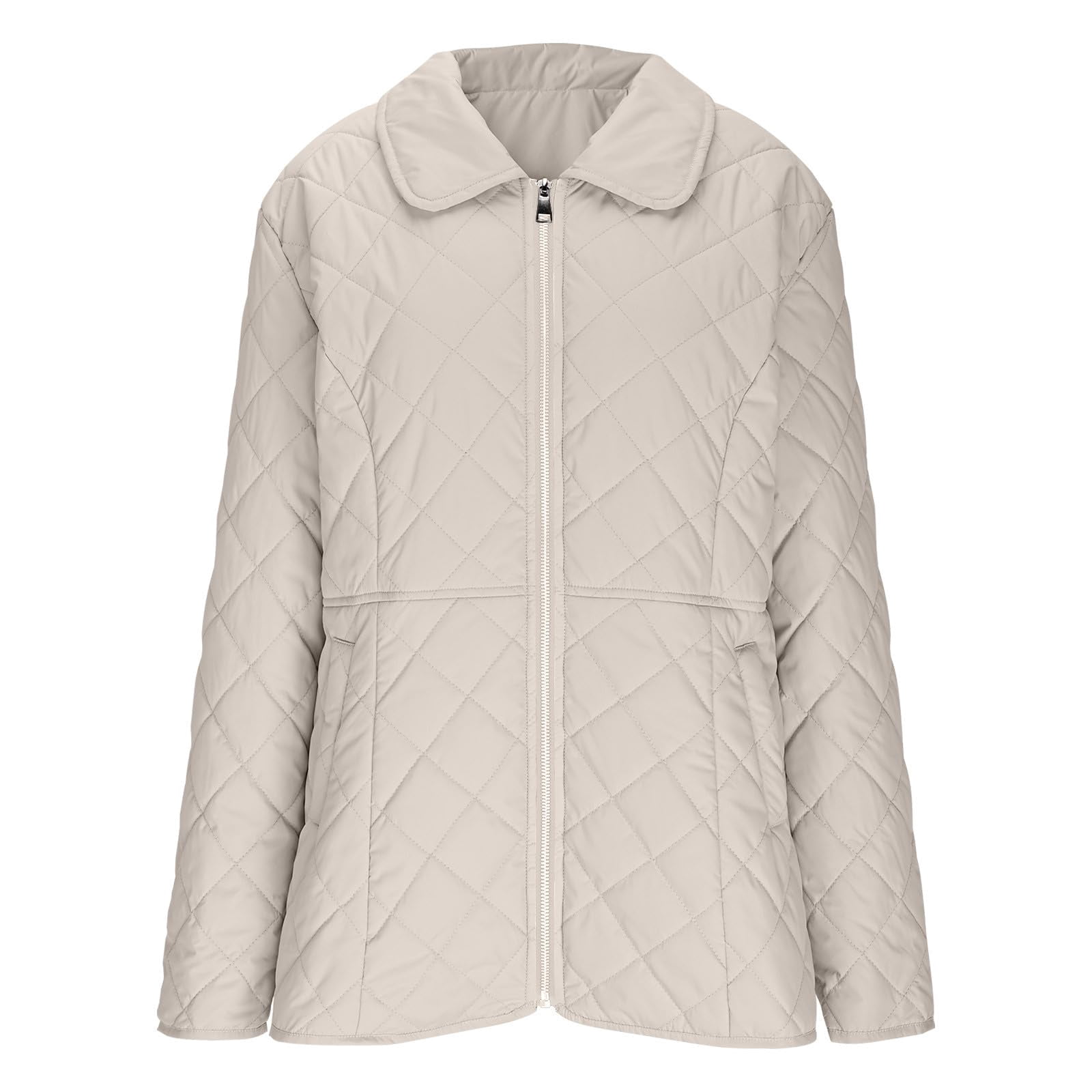 Women's Quilted Barn Jacket 2026 Trendy Lightweight Puffy Zip Up Bomber Coat Warm Winter Outwear with Pocket