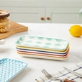 thumbnail image 5 of 8 Inch Ceramic Rectangular Serving Plates Set - Microwave Dishwasher Safe Porcelain Dishes - Assorted Colors for Salad Pasta Sushi, 5 of 8