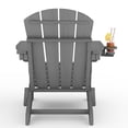 thumbnail image 3 of Garvee Ensemble de 2 Chaises Adirondack Pliantes en HDPE avec Table d'Appoint, Porte-Gobelet, Capacité de 380 Lb, Gris, 3 of 8