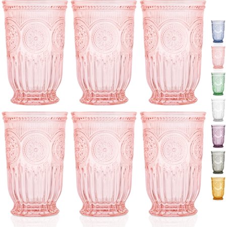 Pink Highball Tumblers set of 6 vintage glassware pink drinking glasses for lovers of colored glassware and colorful drinking glasses