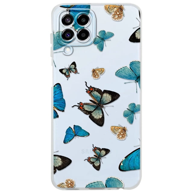 Funda para Galaxy M33 Mariposas Azules Uso Rudo, InstaCase Protector para Galaxy M33 Antigolpes, Case Mariposas Azules