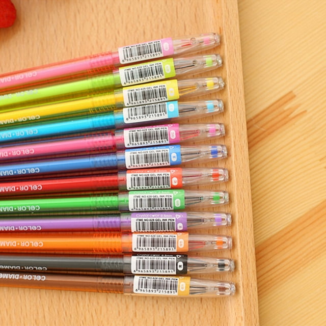 0.5mm Pen Point Colorful Gel gel pen Pens Multi Color Plastic Gel Pen School Stationery Supplies Gifts