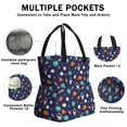 thumbnail image 3 of Astronaut and Earth Blue Pattern Drawstring Insulated Lunch Bag for Women, Stain-Resistant Large Lunch Tote with Multi-Pockets for Work Office, 3 of 6