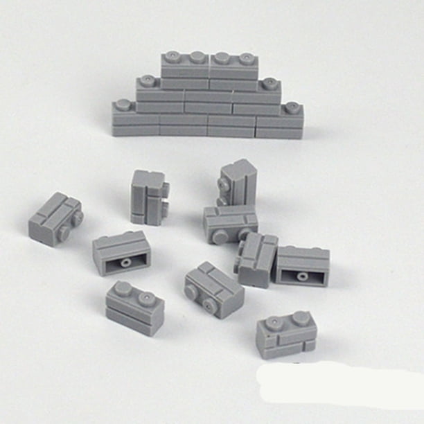 Ladrillos de pared gruesos de partículas pequeñas, 1x2, 1x3, 1x4 puntos, accesorios a granel, puertas, ventanas, bloques de construcción DIY, juguete educativo para niños,120pcs grey 1x2