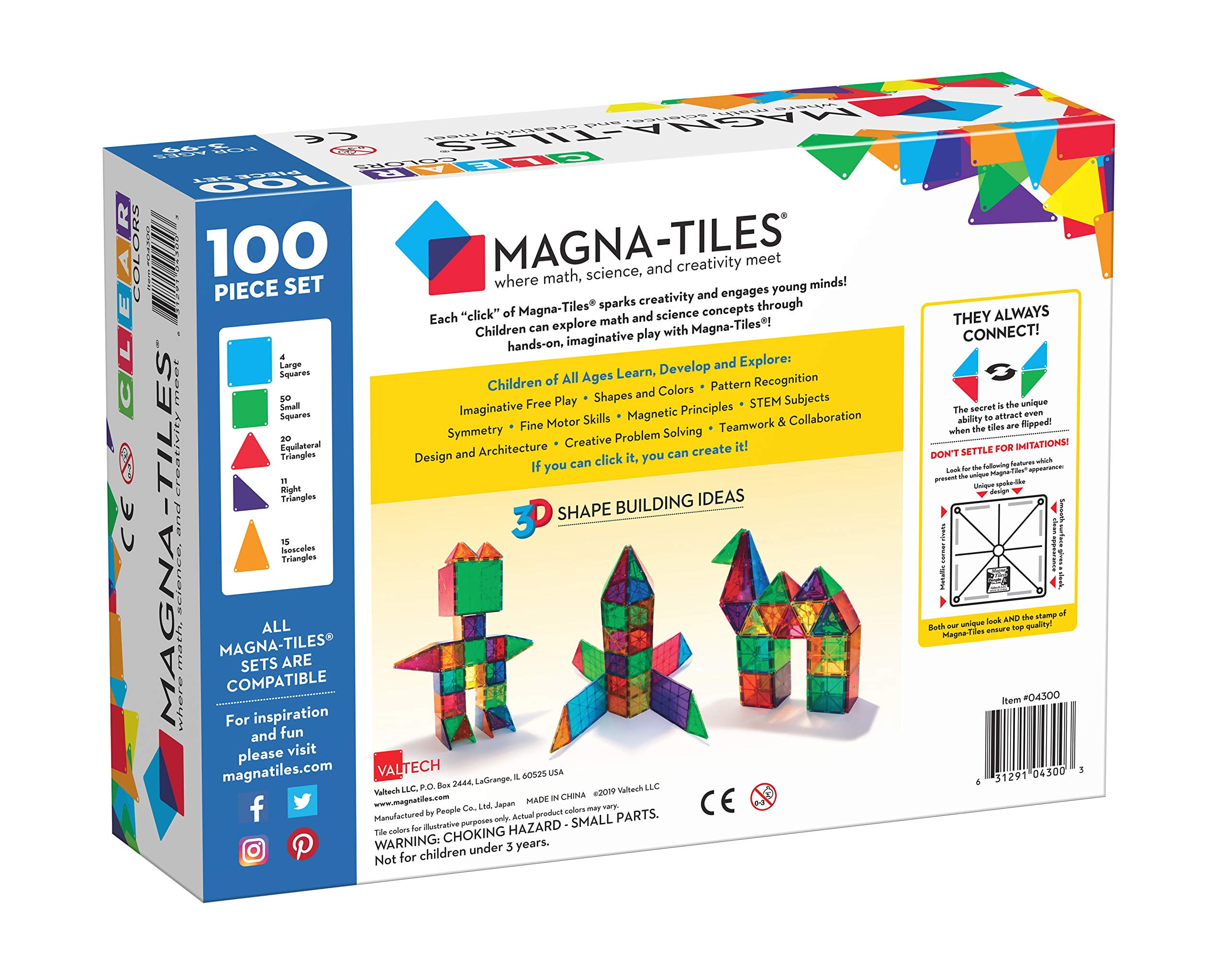 Magna-Tiles Clear Colours 100 Pack - Walmart.ca