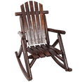 thumbnail image 4 of Tcbosik Outdoor Wooden Rocking Chair, Outside Patio Rocker, Comfy Lounge Chair for Porch, Balcony, Yard, Deck, Lawn, Brown, 4 of 11