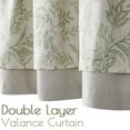 thumbnail image 6 of Curtainking Floral Botanic Blackout Kitchen Valance 50x18 inch Double Layer Farmhouse Window Valance for Kitchen Living Room Rod Pocket 1 Panel Sage on Beige, 6 of 7