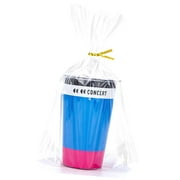 SKYSONIC 80Pcs Flat Bottom Cellophane Bags, 8x11x3.1 Clear Goodie Baggies with Ties for Party Favor Packaging, Cookie, Popcorn, Candy, Mug