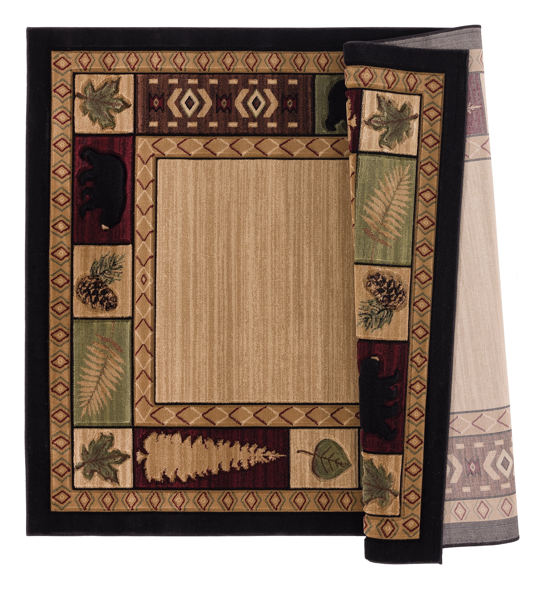 United Weavers Rustic Forest Cimarron Lodge Border Area Rug, Beige, 2'7" x 4'2"