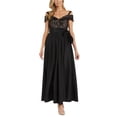 thumbnail image 1 of R & M Richards Womens Sequined Pleated Gown Dress, black, 6, 1 of 1