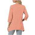 thumbnail image 4 of Zedker Casual 3/4 Sleeves Womens Blouses Classic Trendy Printed Womens Tops Comfy Loose V-Neck Womens Blouses,Orange,XL, 4 of 6