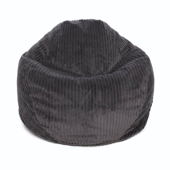 Adult Pear Shape Bean Bag Soft Chamois Corduroy, Charcoal