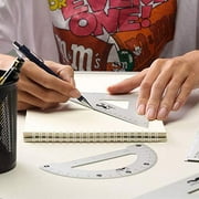 Mr. Pen - مجموعة هندسة ، 4 عبوات ، منقلة معدنية ، حاكم ألومنيوم ، ساحة مجموعة معدنية ، حاكم مثلث