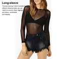 thumbnail image 4 of Mujer camisa de manga larga manga larga damas transparentes tops de ropa poliéster hembra camiseta encantadora fiesta club de fiesta otoño xxl Eigraketly AP008918-05, 4 of 7