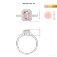 thumbnail image 4 of ANGARA Natural Emerald-Cut 1.4 ct Morganite Engagement Ring with Diamond Halo in 14K White Gold for Women | Birthday, Anniversary, Jewelry Gift for Women | Natural Morganite Ring, 4 of 8