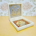thumbnail image 2 of Swadeshi Desire Golden Lakshmi Ganpati Photo Frame with Charan Paduka Pocket Temple for Diwali Gift, House Warming Gifts Return Gift Puja (Lakshmi Ganpati OM, Medium), 2 of 5