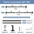 thumbnail image 6 of 1 Inch Industrial Adjustable Curtain Rod for Windows 48 to 86,Indoor/Outdoor Pipe Wrap Around Curtain Rod, 6 of 9