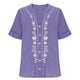 thumbnail image 3 of Camisetas de Cuello en V de Manga Corta para las Mujeres Casual Suelto Cuello Redondo Blusa de Verano Camisetas Cuello en V de las Mujeres, 3 of 7