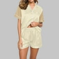 thumbnail image 2 of FAIWAD Pajama Sets for Women Summer Plus Size Button Down Short Sleeve Tops and Shorts 2 Piece Loungewear, 2 of 4