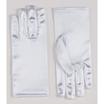 satin gloves white