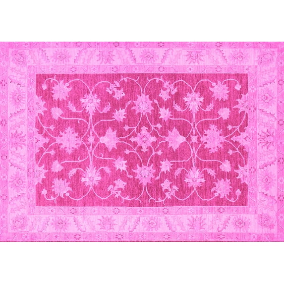 Ahgly Company Indoor Rectangle Oriental Pink Traditional Area Rugs, 6' x 9'