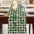 thumbnail image 3 of St Patrick's Day 48 Inch Table Runner, Lucky Shamrocks Farmhouse Retro Check Farmhouse Dresser Scarf Cotton & Linen Tablerunner for Dining/Kitchen Island/Holiday Party Décor 13" x 48", 3 of 9