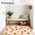 thumbnail image 3 of ODIKA 3'x5' Machine Washable Non-Slip Area Rug, Cheerful Halloween Leaf and Ghost in Festive Orange High Traffic Rug, Beige, 655799, 3 of 7