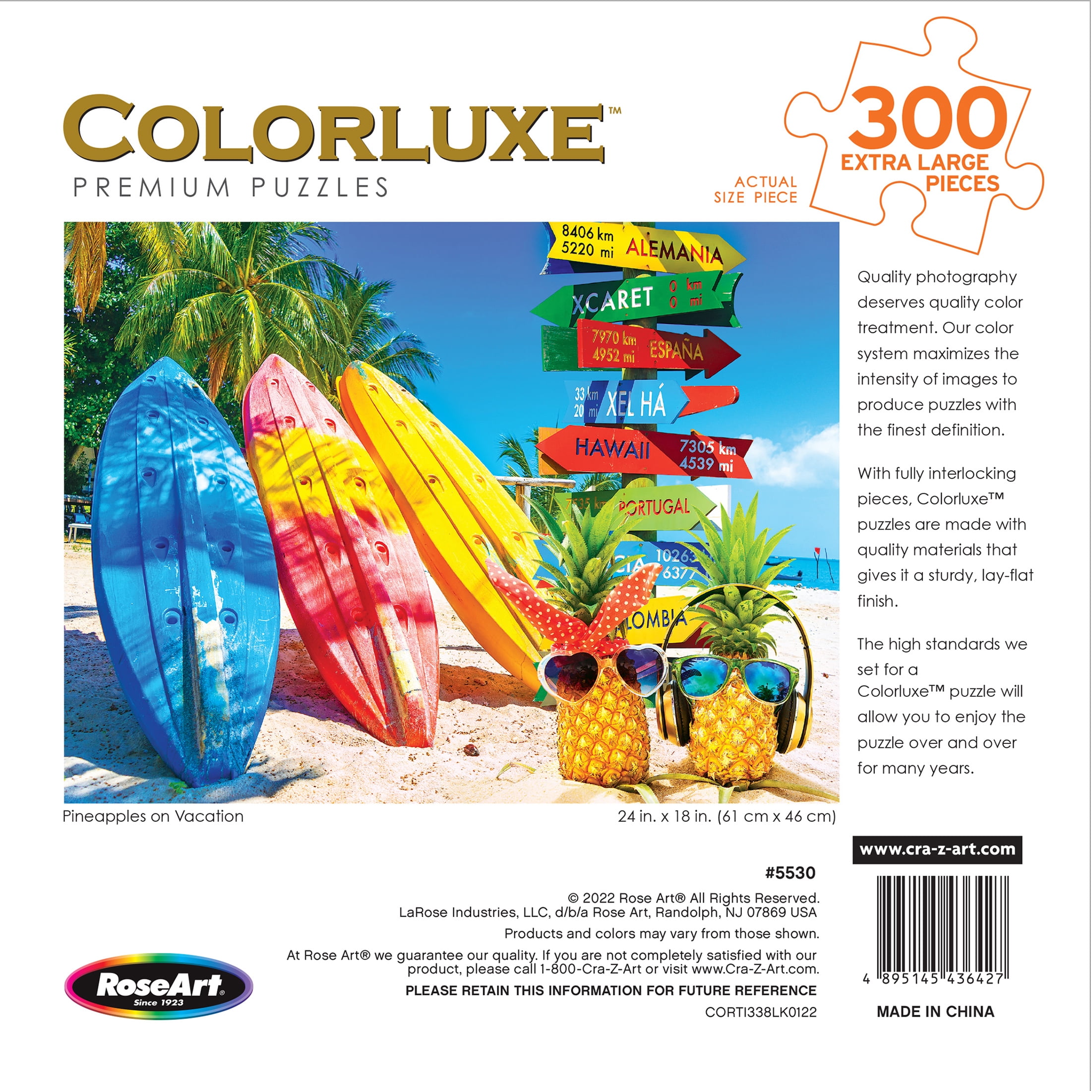 RoseArt Colorluxe 300 Piece Pineapples On Vacation Jigsaw Puzzle