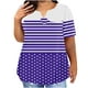 thumbnail image 1 of Camisetas Casuales de las Mujeres Largo Casual Impreso Cuello Redondo Suelto Top, Camiseta de Verano de Manga Corta, 1 of 5
