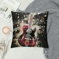 thumbnail image 2 of Creowell Pillow Case Guitar Musical Notes Home Furnishing Short Plush Printed on Both Sides 12x12in, 2 of 5
