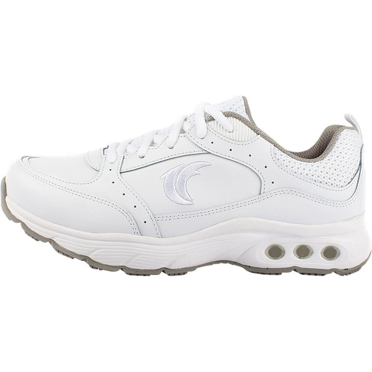 Women s Therafit Renee Slip Resistant Walking Shoe White Leather 9