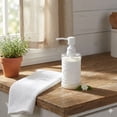 thumbnail image 2 of Autumn Alley Glass and White Metal Farmhouse Soap Dispenser with 'Wash' Embossed Label – Farmhouse Bathroom Accessories, 2 of 10